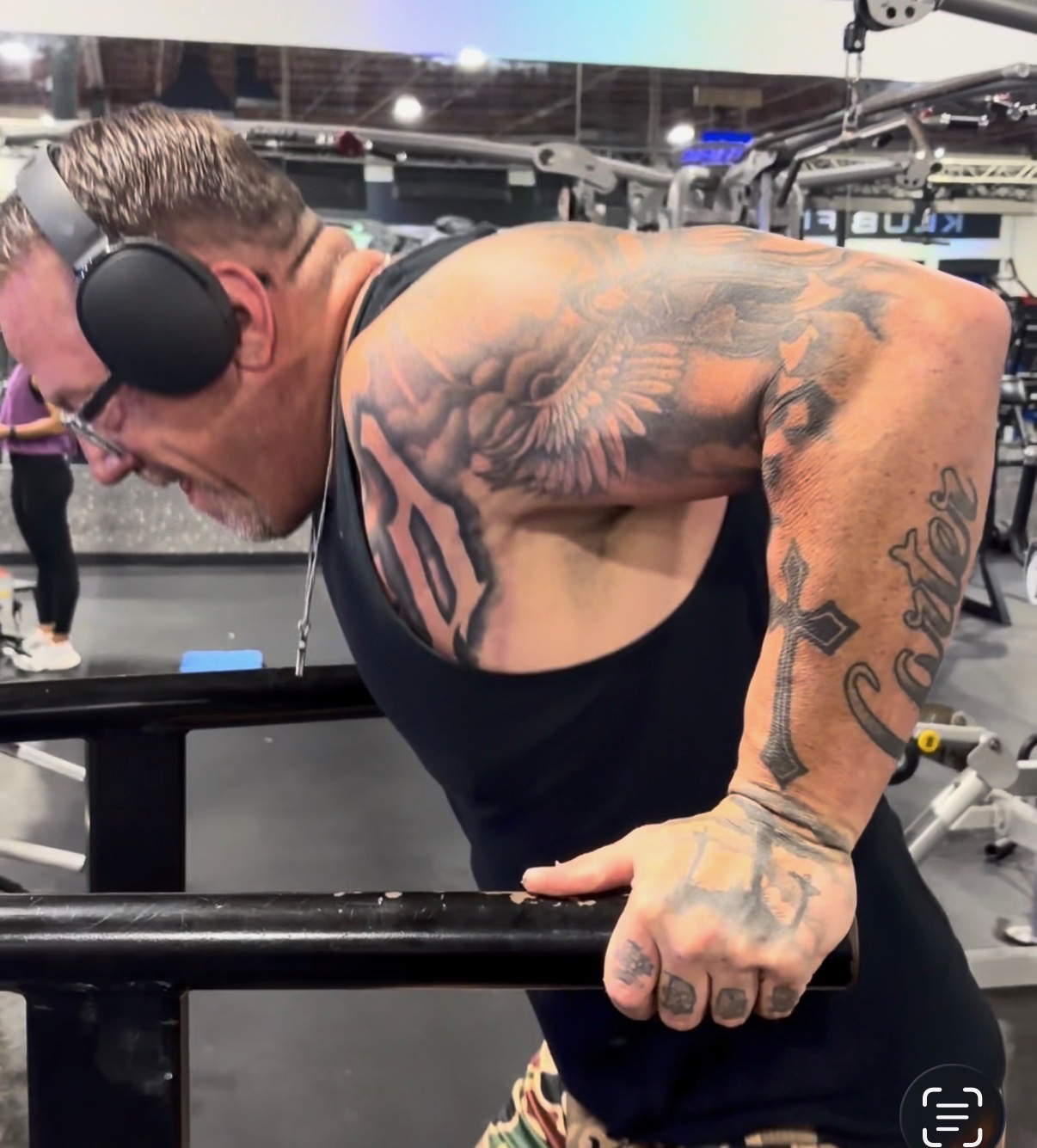 Coach Bruce doing dips for triceps